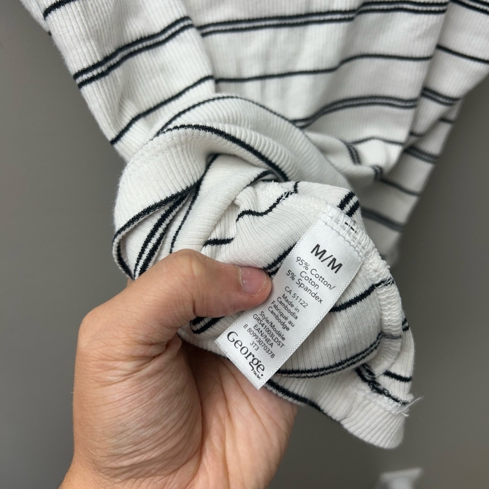 George White & Black Striped Ribbed Tank Top - Picture 4 of 4